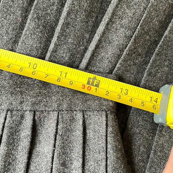 Vintage 80's Ralph Lauren 100% Wool Pleated Long Midi Long Charcoal Gray Size 6 - Picture 10 of 10